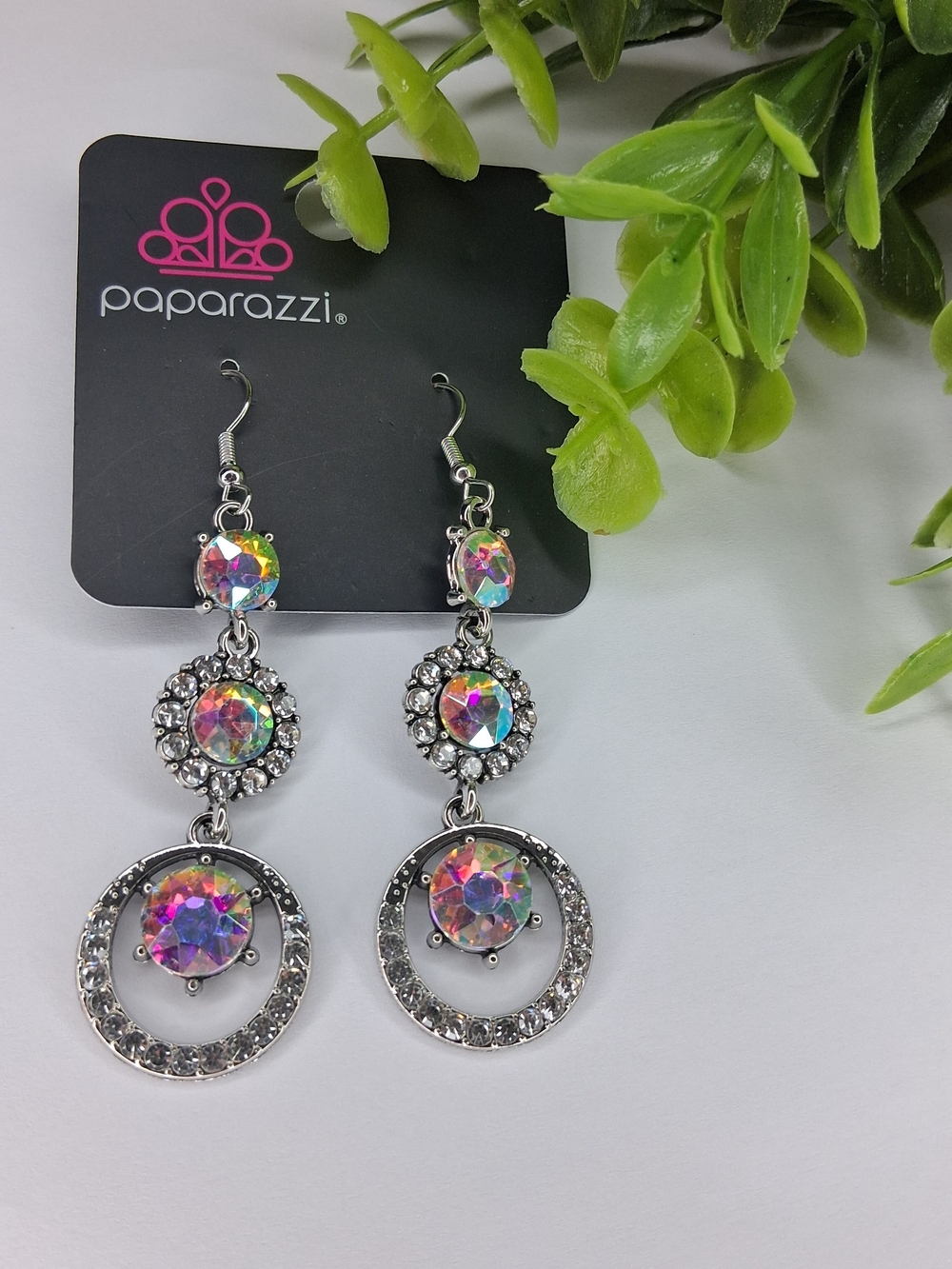 Silver-Tone Multicolor Aurora Drop Earrings